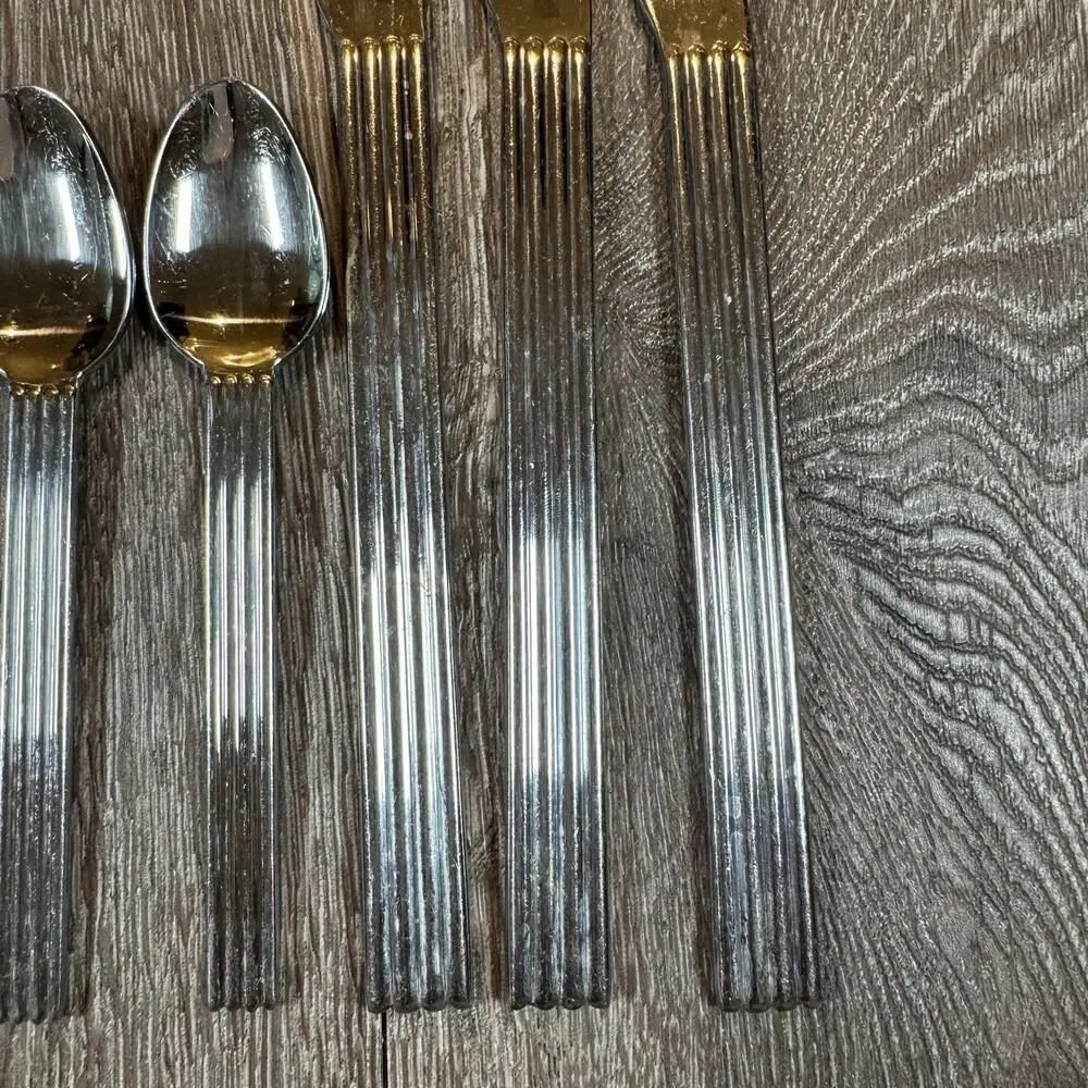 Lot of 12 IKEA Strateg Knives Spoons Forks Flatware Ribbed Ehlen Johansson 1990s